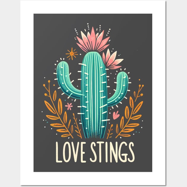 Love stings - Cactus lover Wall Art by PrintSoulDesigns